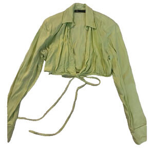 ZARA wrap top! Shoulder pads!